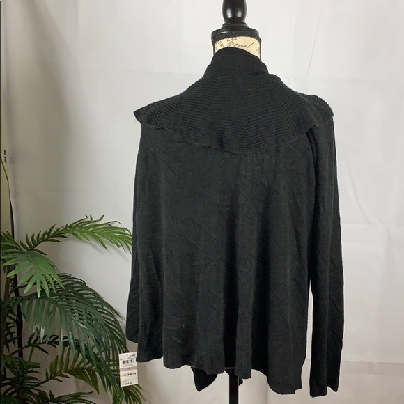 Karen Scott black ruffle cardigan - Picture 3 of 4